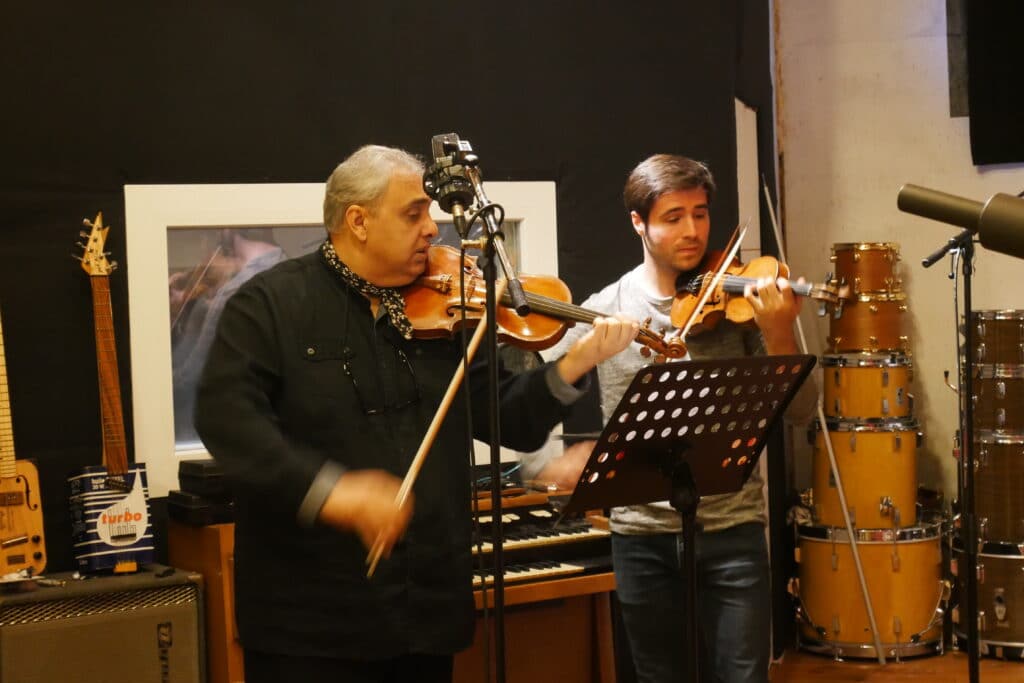Frédéric Chaine in studio with Florin Niculescu
